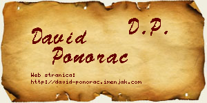 David Ponorac vizit kartica